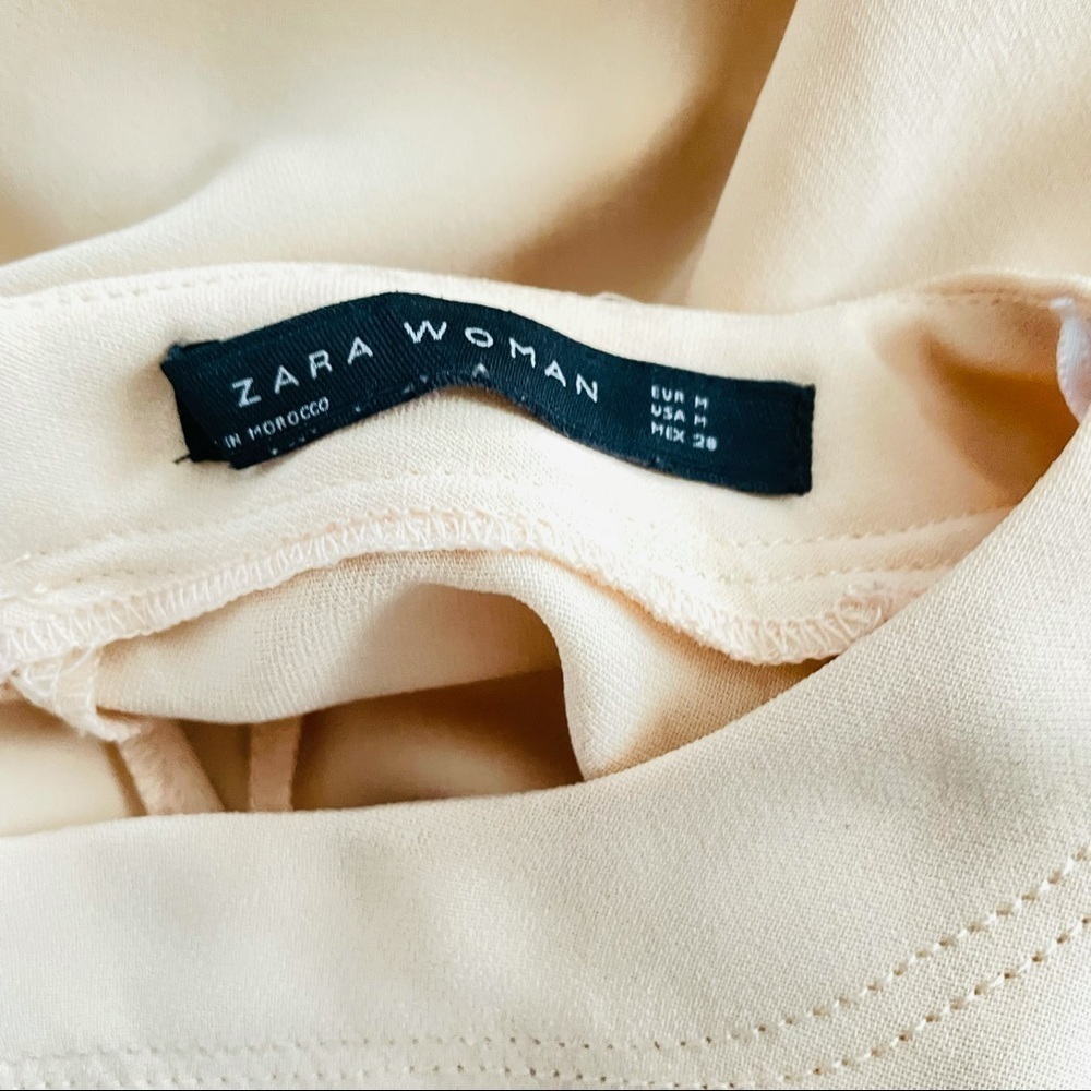 ZARA Blush Flowy Coquette Blouse – Soft Feminine Draped Top – Size Medium - Picture 5 of 5